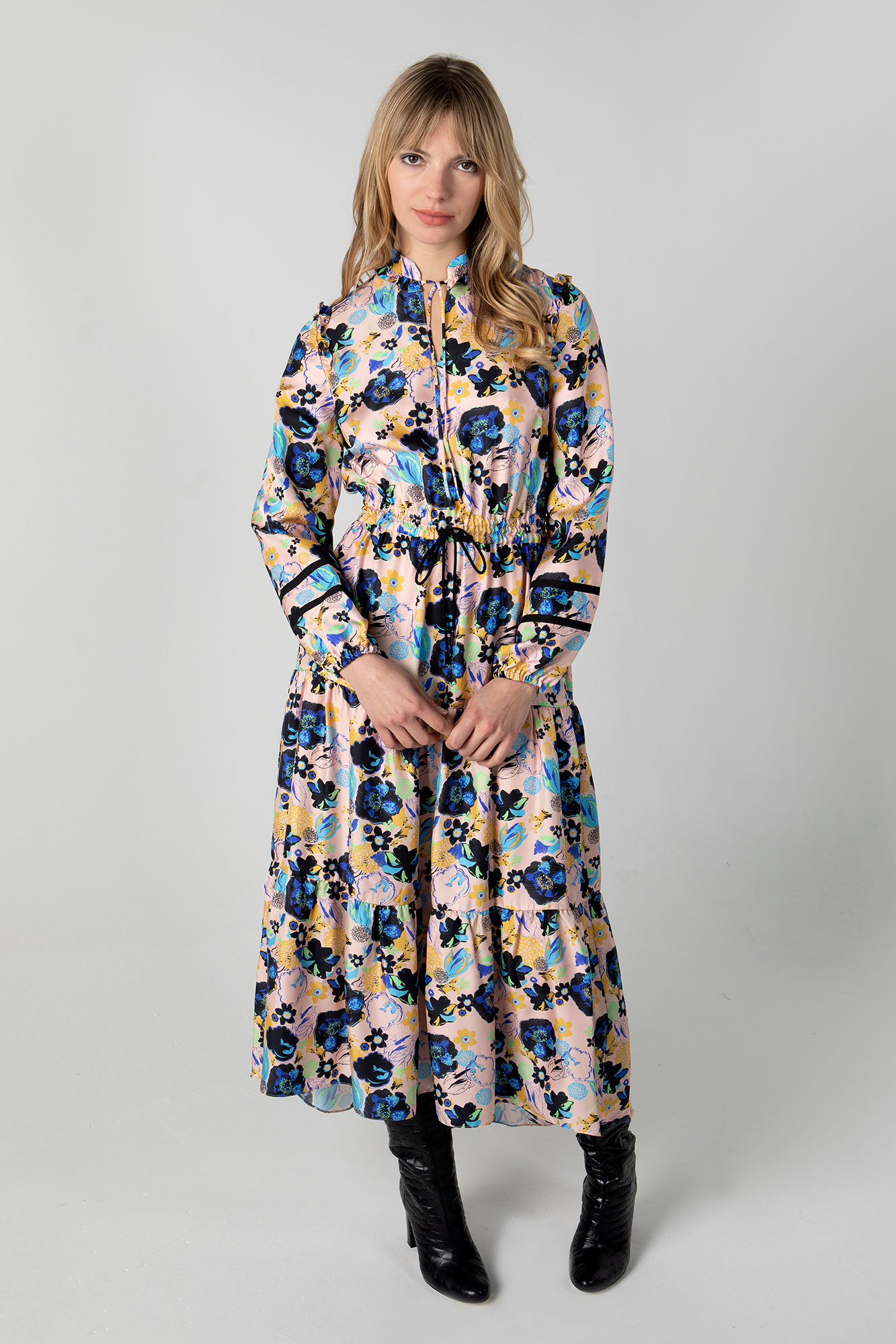 Trans Seasonal Floral Silk Dress - Beyond Yellow