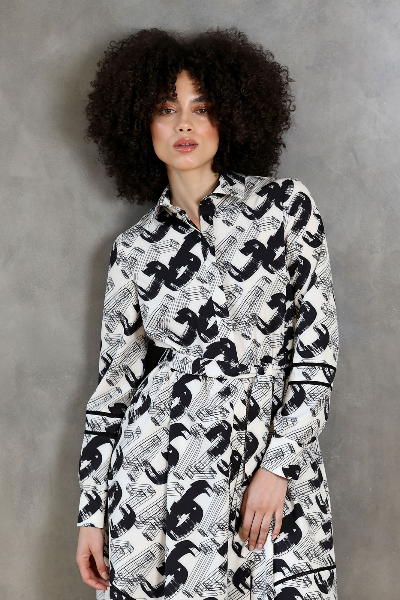 Graffiti Sectioned Shirt Dress - Made from recycled plastic bottles ...